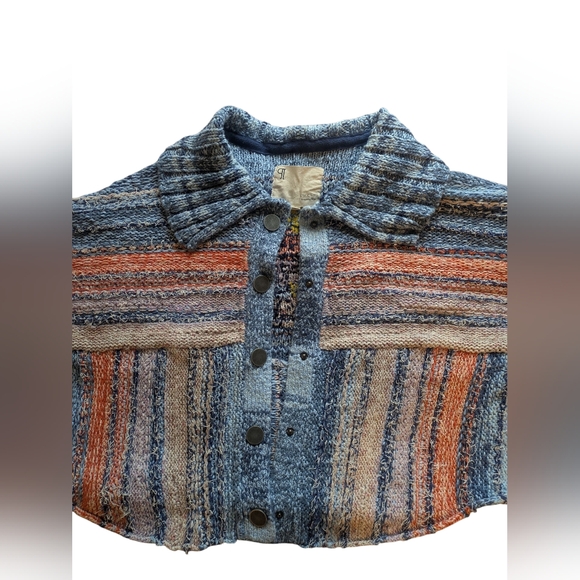 Pilcro Anthropologie Embroidered Earth Boho Cardigan Sweater X Large XL - Picture 4 of 11